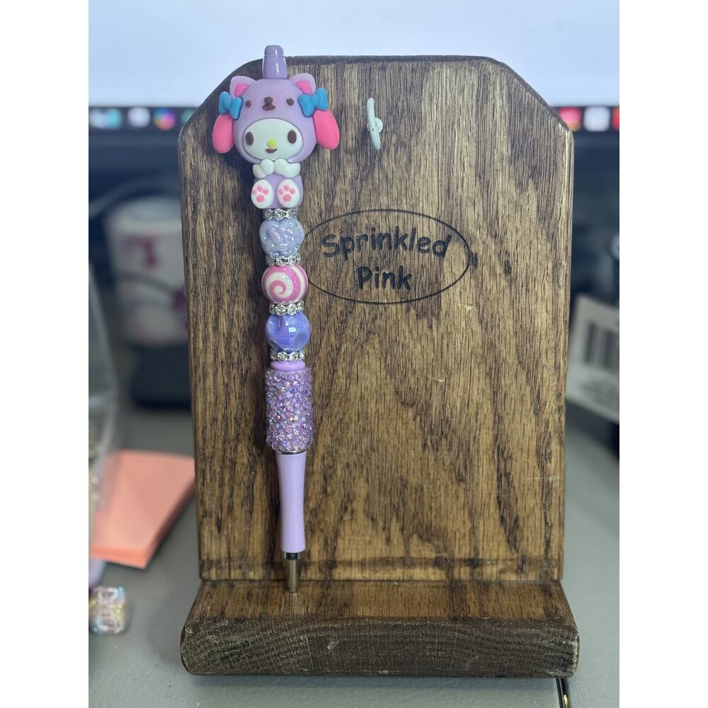 31-18  Inspired Handcrafted Extended Length Beaded Pen w/ Refill Ink